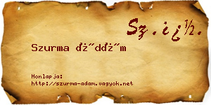 Szurma Ádám névjegykártya